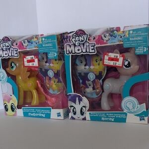 2017 My Little Pony Fluttershy Yellow & Pink + Rarity White & Purple Toy Set